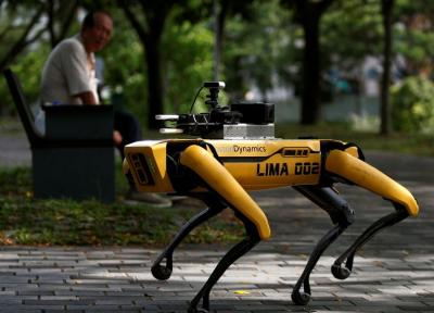 سگ روبات سنگاپور مردم را به رعایت فاصله اجتماعی تشویق می کند